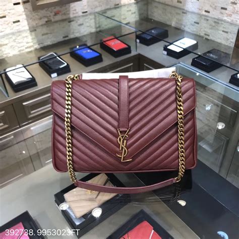 ysl college bag large burgundy